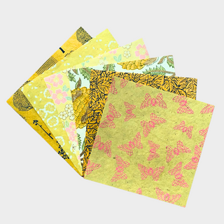 Gemengde papierset 15 x 15 cm - Gele tinten