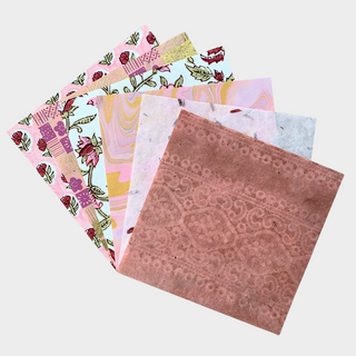 Gemengde papierset 15 x 15 cm - Roze tinten