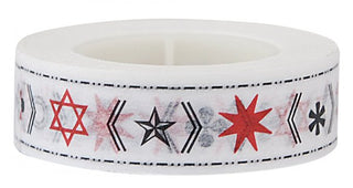 Washi tape - Black star, Red star - 15 mm