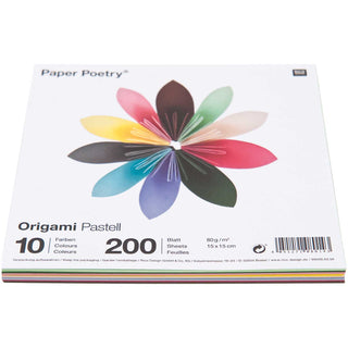 Origami Pastell - 10 kleuren -  15 x 15 cm
