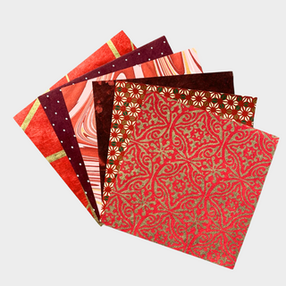 Set de papier mixte 15 x 15 cm - Tons rouges 