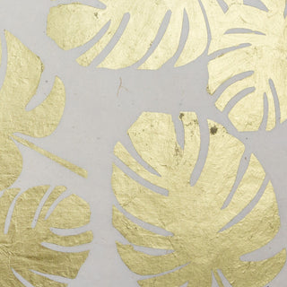 Lokta-papier met handblokprint - Monstera XL - goud op naturel