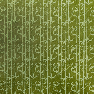 Papier Lokta avec sérigraphie - Bambou - vert