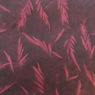 Papier Lokta imprimé soleil - Feuille fine - rouge vin