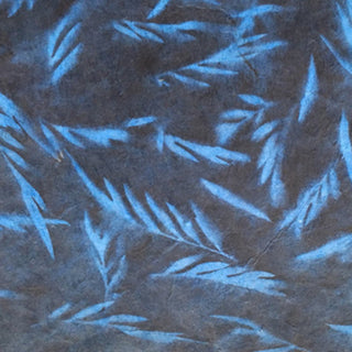 Lokta-papier met zonneprint - Fijn blad - blauw