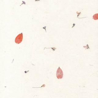 Gampi-papier - natuurwit met bloemenmix