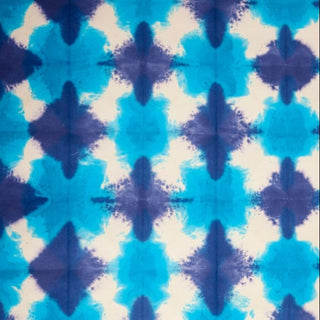 Gebatikt katoenpapier - Driehoeken - Blauw