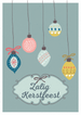 Postkaart - Holiday Happiness - Kerstballen