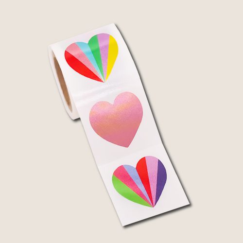 Sticker - Rainbow hearts - per 10 stuks