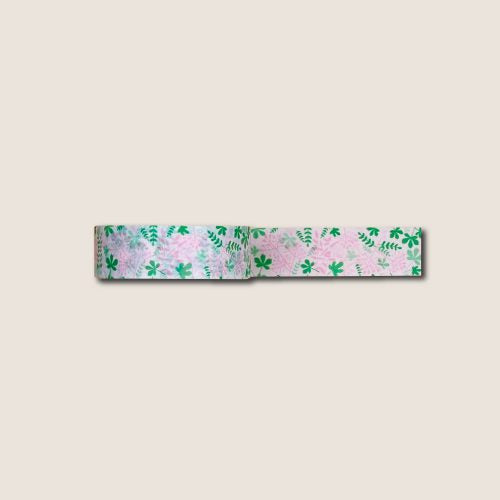 Masking tape 15mm - Blooming garden green